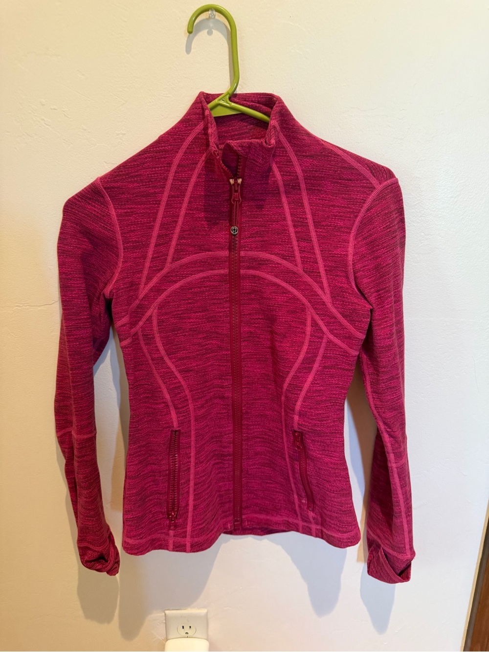 lululemon athletica Heathered Magenta Zip-Up Bomber